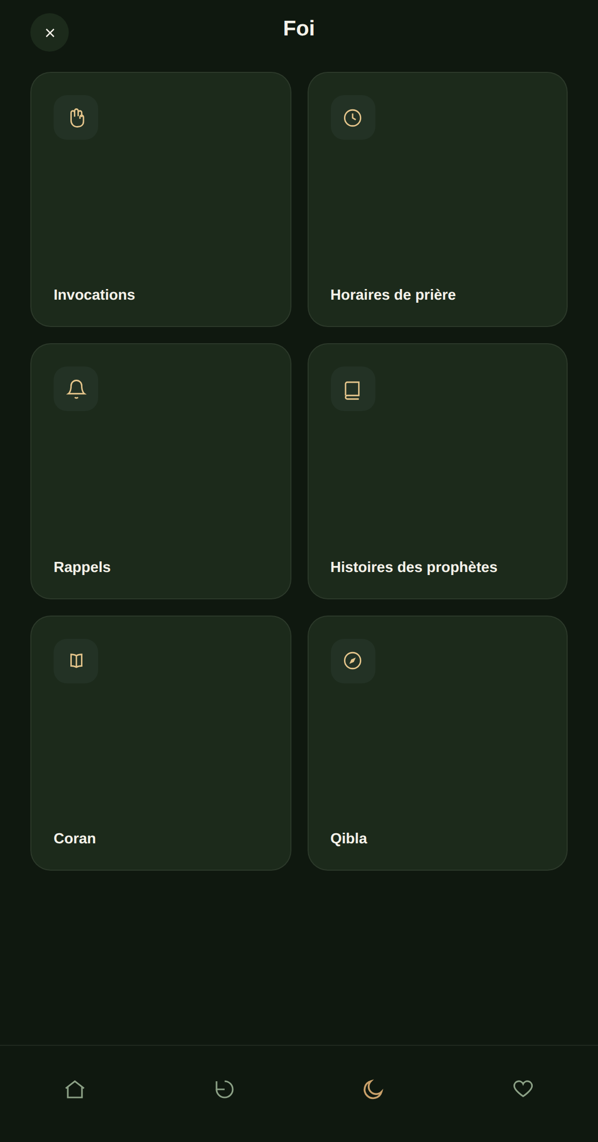 Section Foi de l'application NAFAS